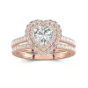 1.00ct Moissanite Ensemble nuptial Or rose 18 carats