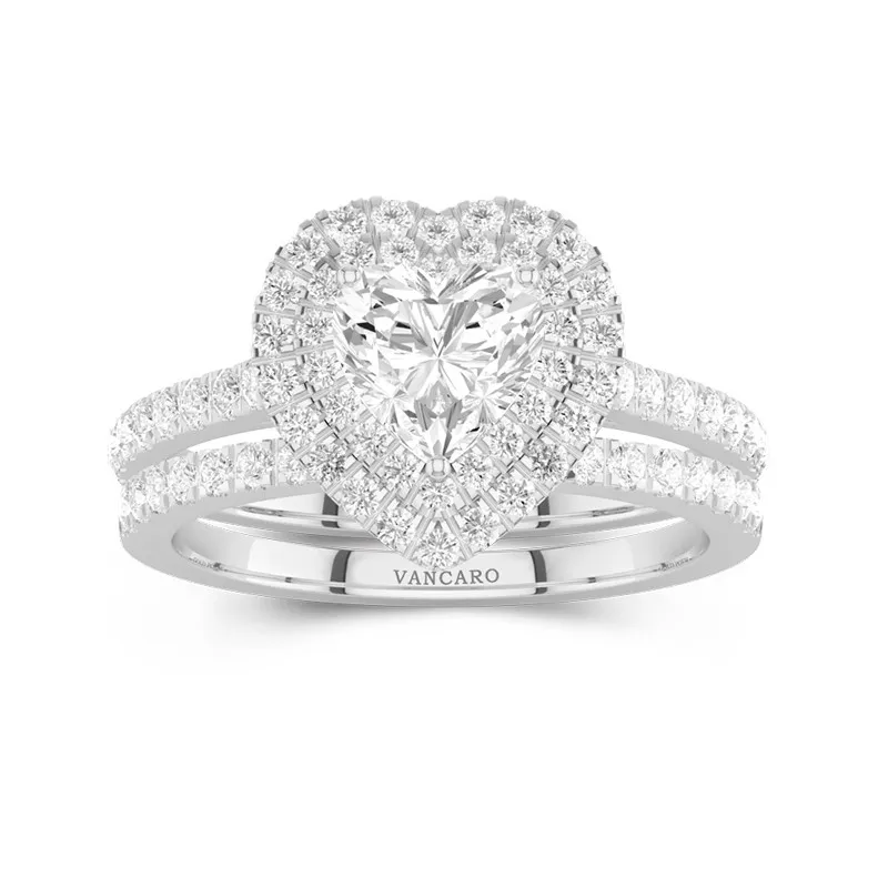 1.00ct Moissanite Bridal Set 18K White Gold