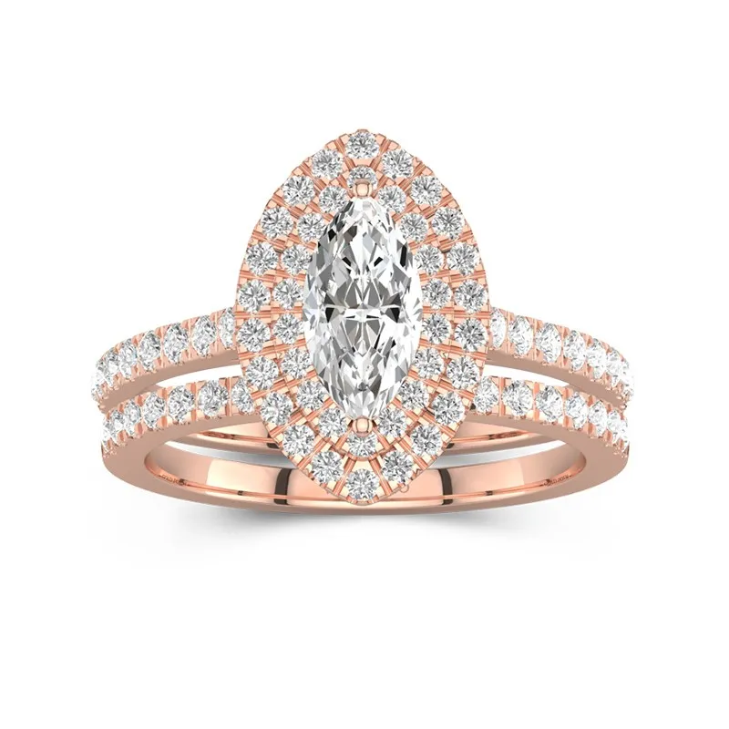 1.00ct Moissanite Bridal Set 14K Rose Gold