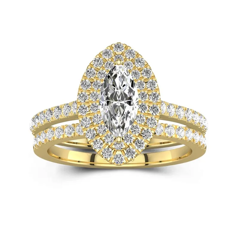 1.00ct Moissanite Bridal Set 18K Gold