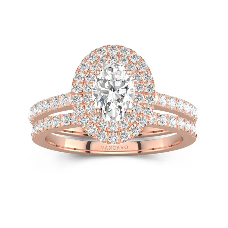 1.00ct Moissanite Bridal Set 14K Rose Gold