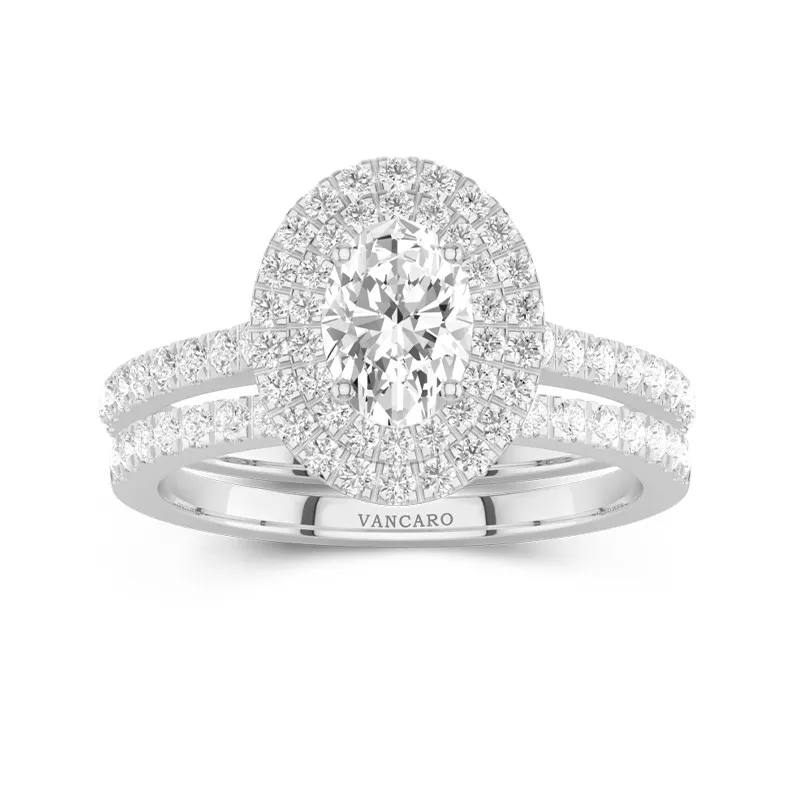 1.00ct Moissanite Bridal Set 14K White Gold