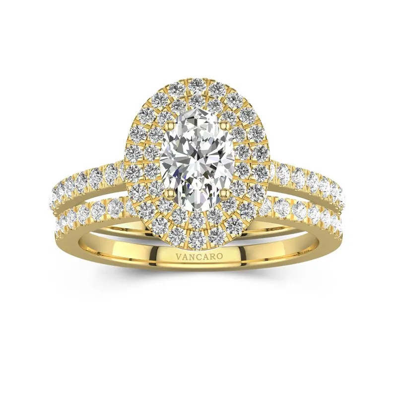 1.00ct Moissanite Bridal Set 18K Gold