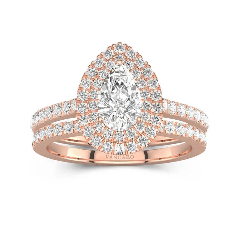 1.00ct Moissanite Bridal Set 18K Rose Gold