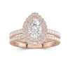 1.00ct Moissanite Ensemble nuptial Or rose 18 carats