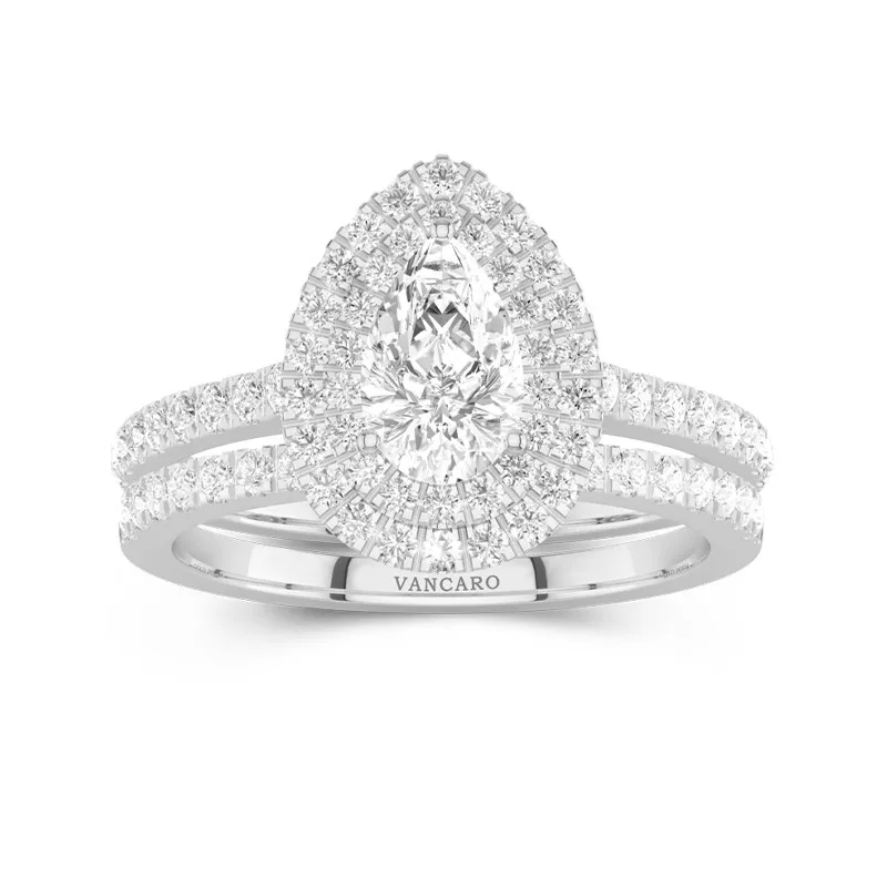 1.00ct Moissanite Bridal Set 14K White Gold