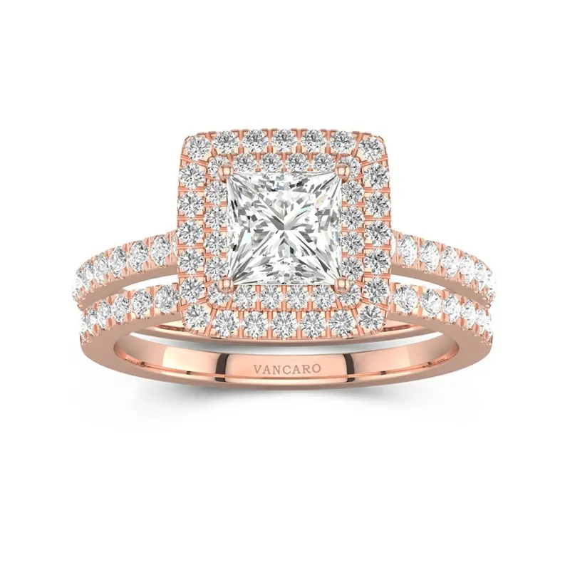 1.00ct Moissanite Bridal Set 14K Rose Gold