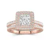 1.00ct Moissanite Bridal Set 14K Rose Gold