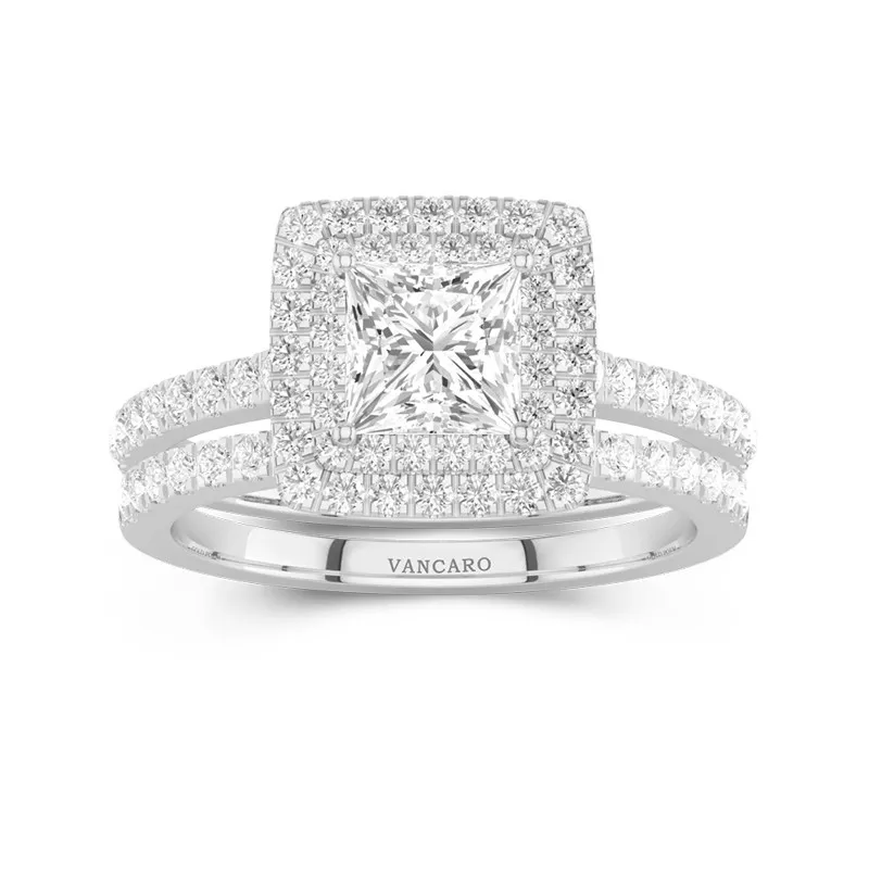 1.00ct Moissanite Bridal Set 14K White Gold