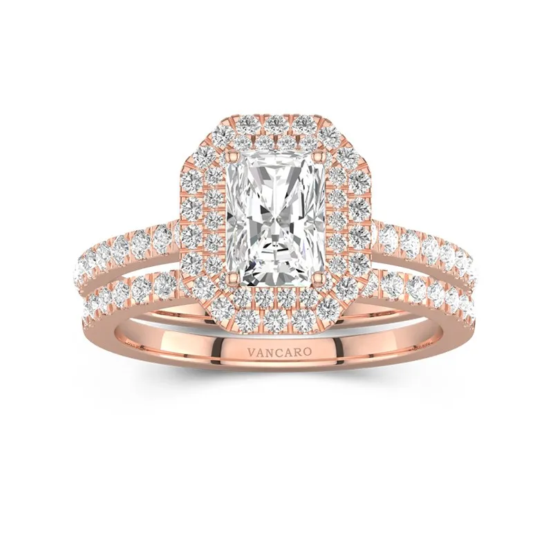 1.00ct Moissanite Bridal Set 18K Rose Gold