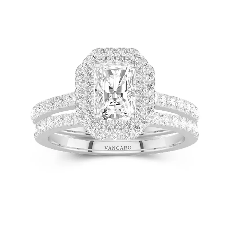 1.00ct Moissanite Ensemble nuptial Platine