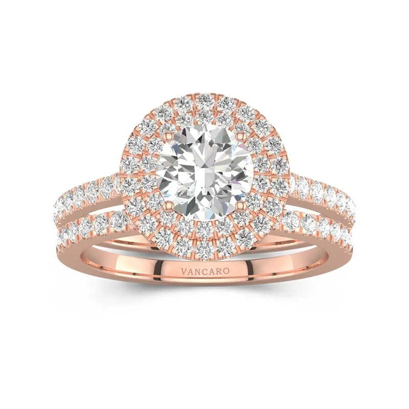 1.00ct Moissanite Bridal Set 14K Rose Gold