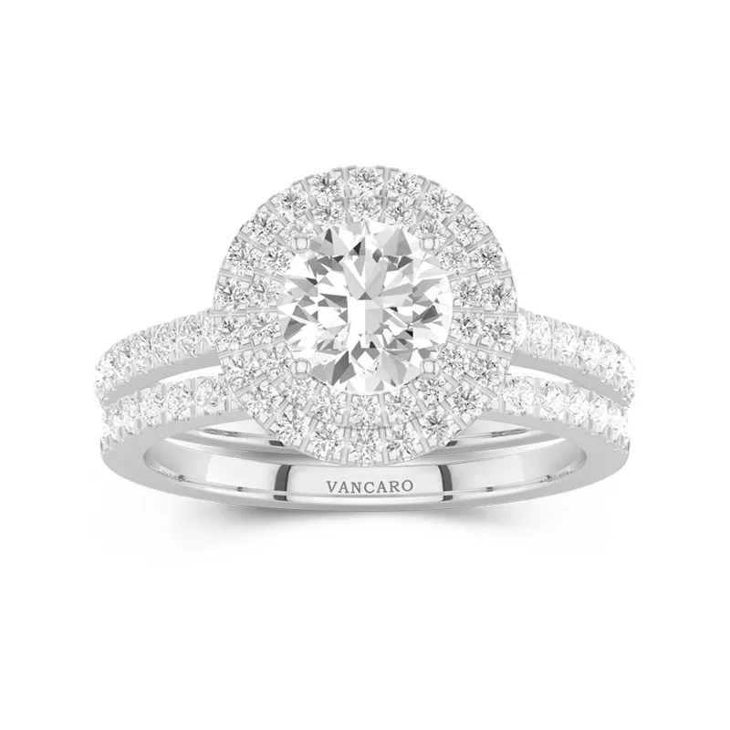 1.00ct Moissanite Ensemble nuptial Platine