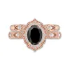 Antique Ovale 1.50ct Zircon cubique Ensemble nuptial