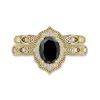 Antique Ovale 1.50ct Zircon cubique Ensemble nuptial