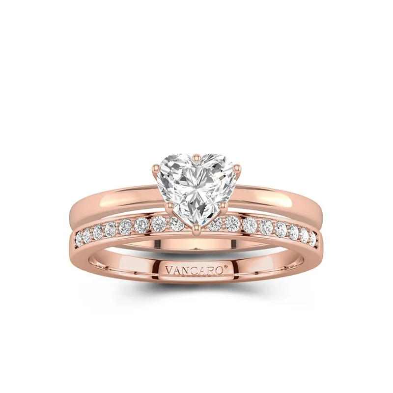 18K Rose Gold Moissanite Bridal Set