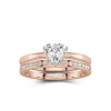 Or rose 14 carats Moissanite Ensemble nuptial