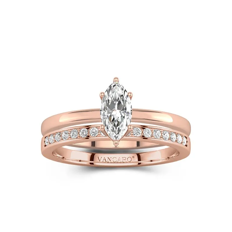 14K Rose Gold Moissanite Bridal Set