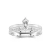 Or blanc 18 carats Moissanite Ensemble nuptial