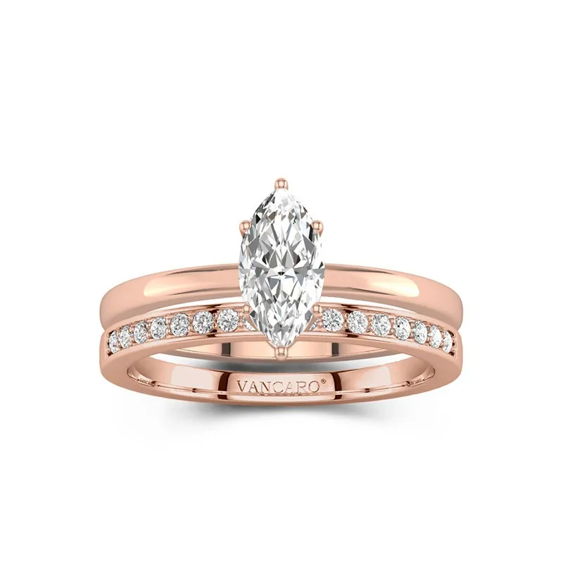 14K Rose Gold Moissanite Bridal Set