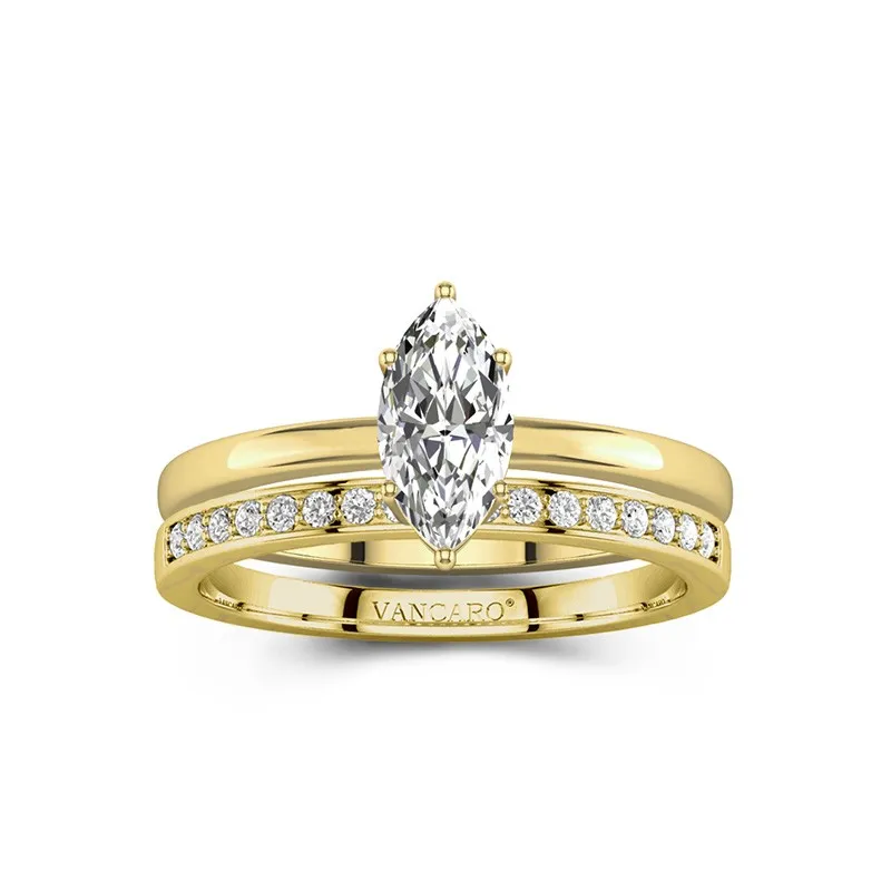 18K Gold Moissanite Bridal Set