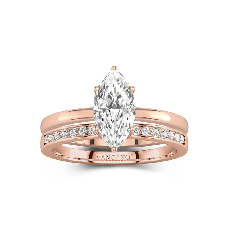 18K Rose Gold Moissanite Bridal Set