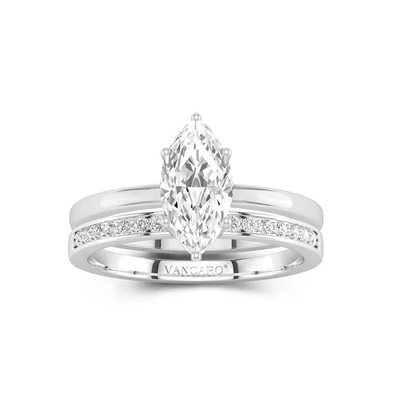 Argent sterling 925 Moissanite Ensemble nuptial