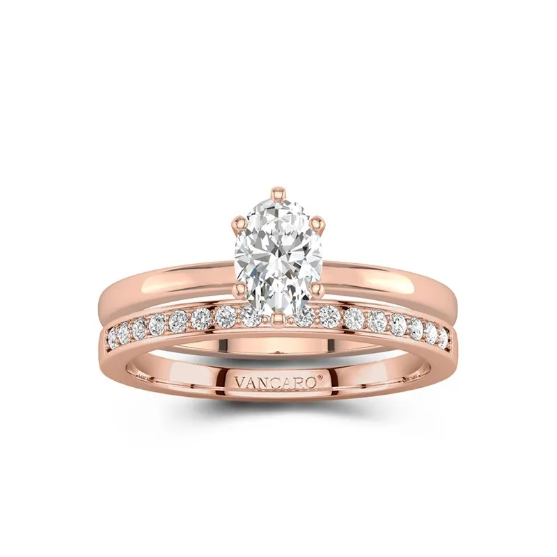 18K Rose Gold Moissanite Bridal Set