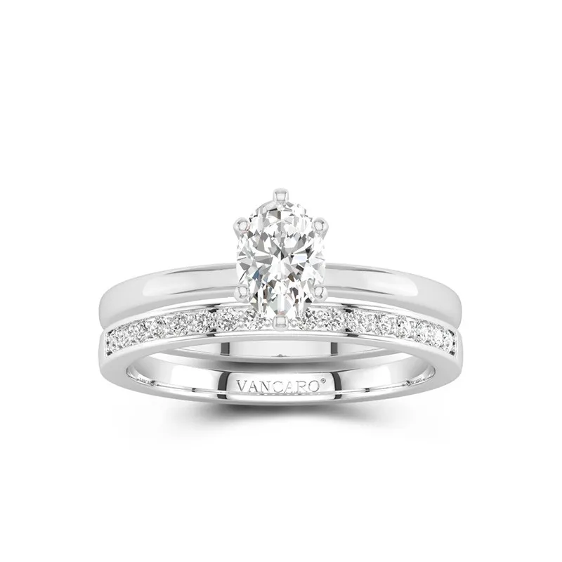 18K White Gold Moissanite Bridal Set