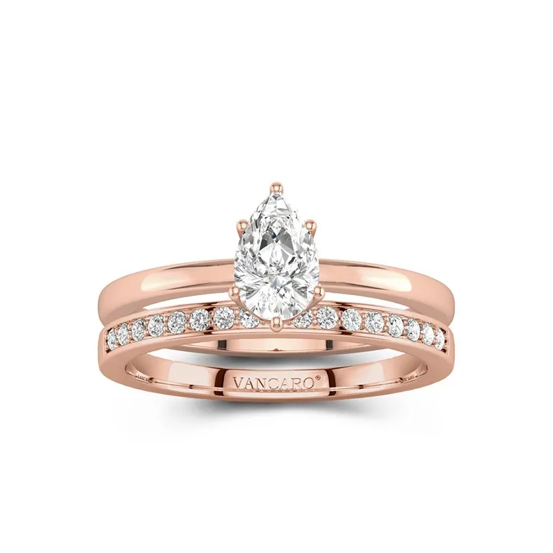 18K Rose Gold Moissanite Bridal Set