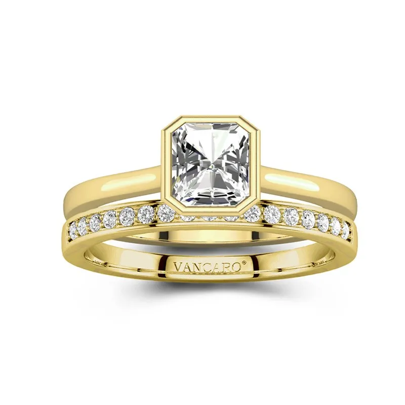 Understated Asscher 1.50ct Moissanite Wedding Ring Set