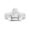 Understated Pear 1.00ct Moissanite Wedding Ring Set