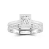 Understated Princess 1.00ct Moissanite Wedding Ring Set