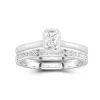 Understated Radiant 1.00ct Moissanite Wedding Ring Set