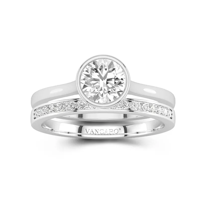 Understated Round 1.00ct Moissanite Wedding Ring Set