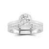 Understated Round 1.00ct Moissanite Wedding Ring Set