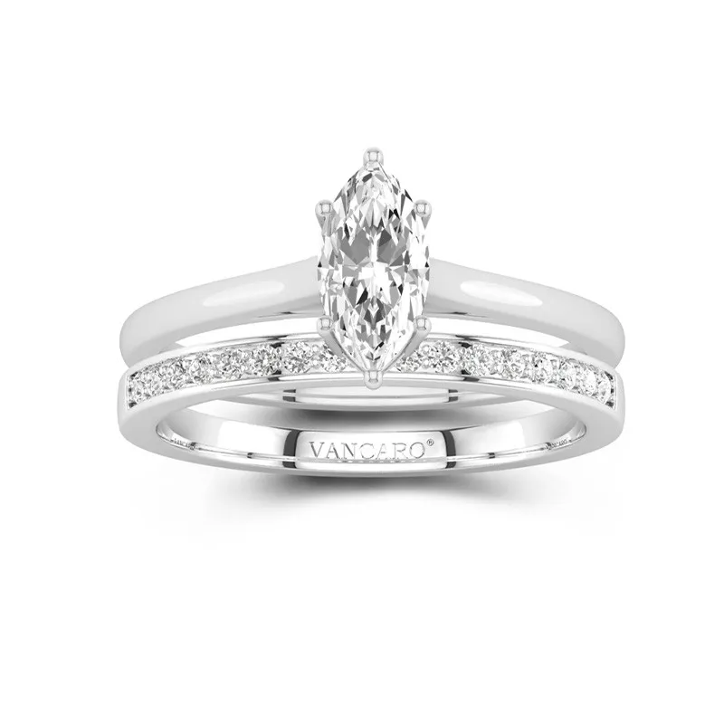 Cathédrale Ensemble nuptial 2.00ct Moissanite