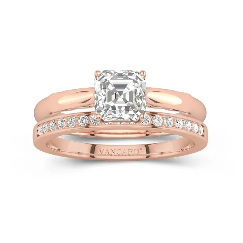 Timeless Asscher Cut Wedding Ring Set