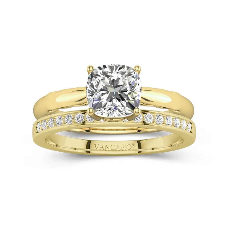 Timeless Cushion Cut Wedding Ring Set