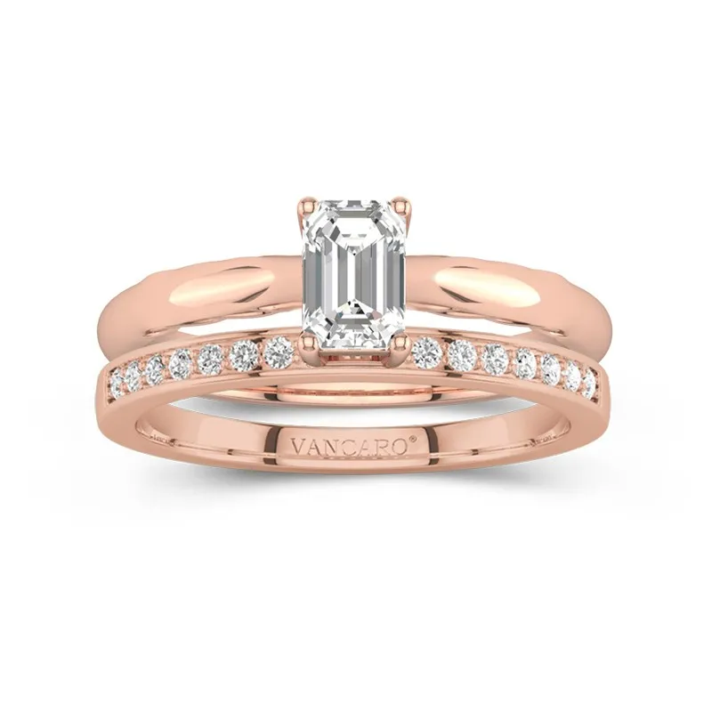 Timeless Emerald Cut Wedding Ring Set