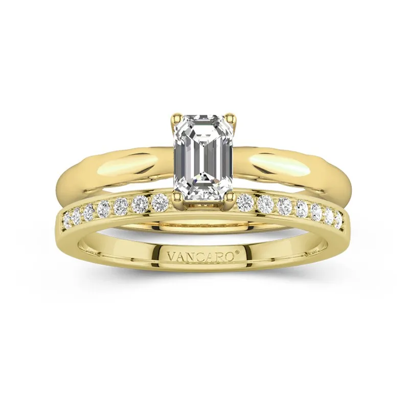 Timeless Emerald Cut Wedding Ring Set