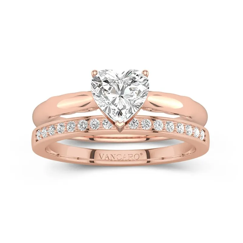 Timeless Heart Cut Wedding Ring Set