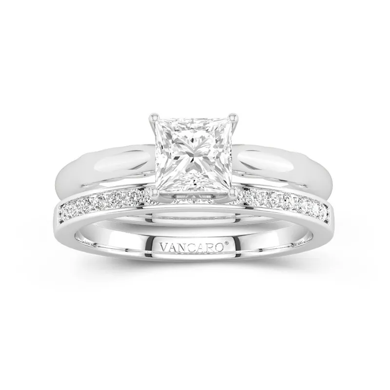 Timeless Princess Cut Wedding Ring Set