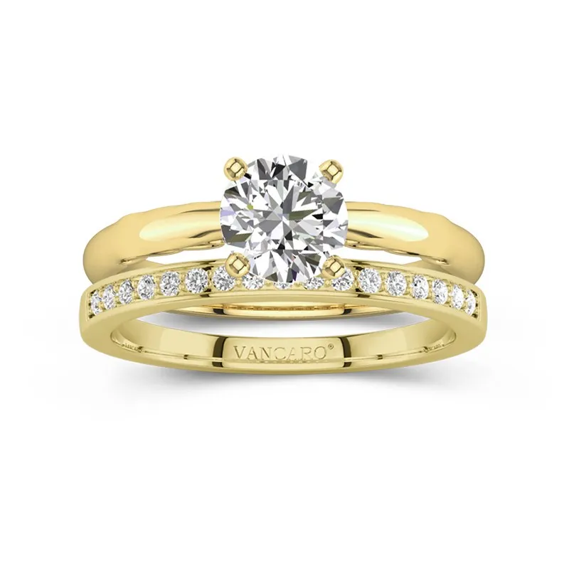 Timeless Round Cut Wedding Ring Set