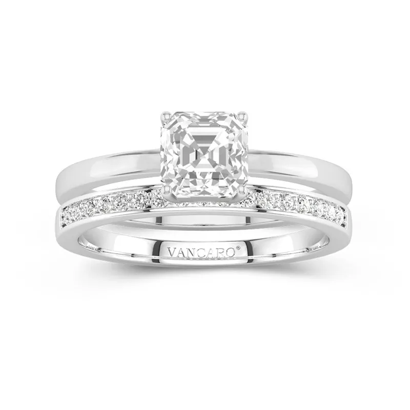 18K White Gold Moissanite Bridal Set