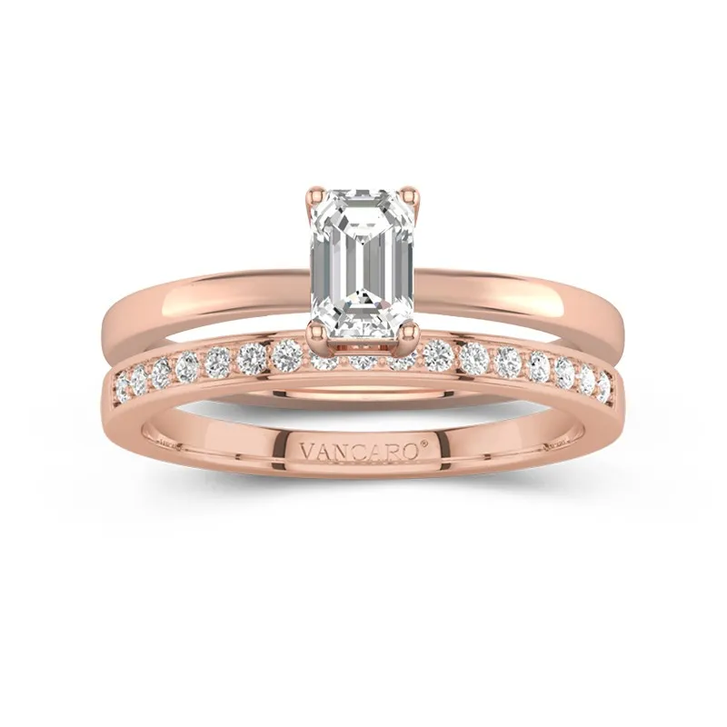 14K Rose Gold Moissanite Bridal Set