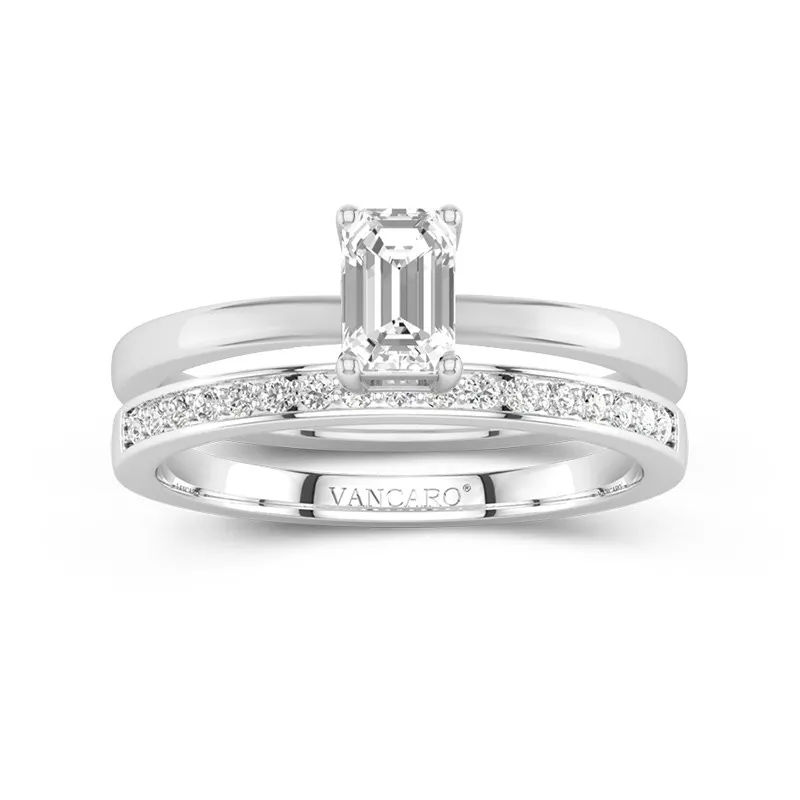 Argent sterling 925 Moissanite Ensemble nuptial