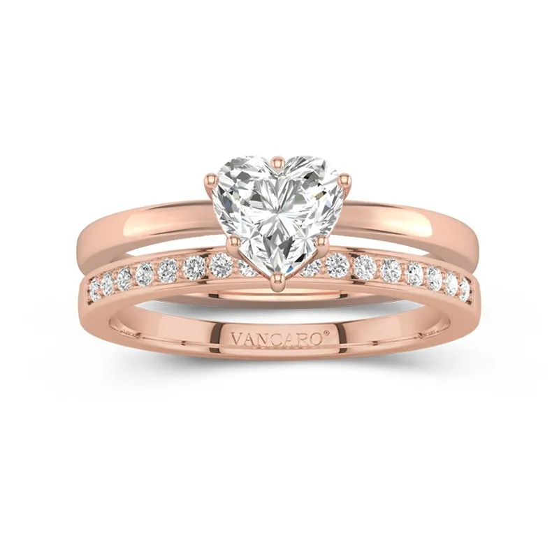 18K Rose Gold Moissanite Bridal Set