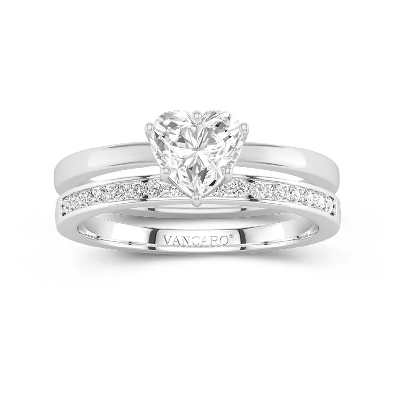 18K White Gold Moissanite Bridal Set