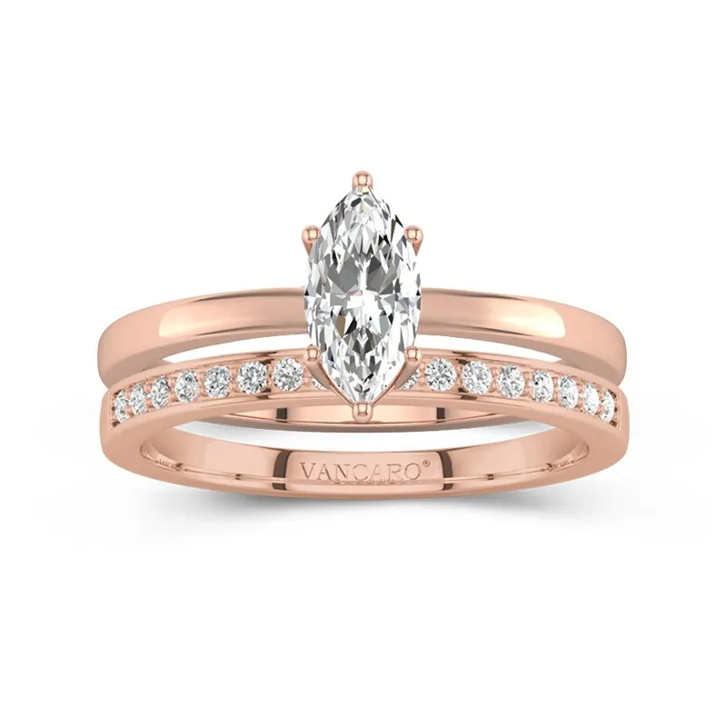 14K Rose Gold Moissanite Bridal Set